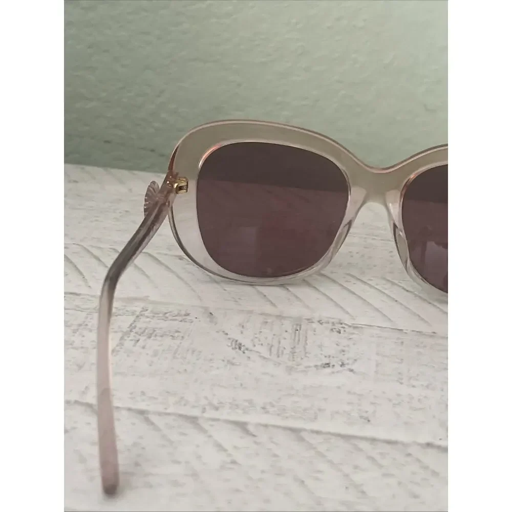 Coach Transparent Beige Acetate Sunglasses with Brown Lenses